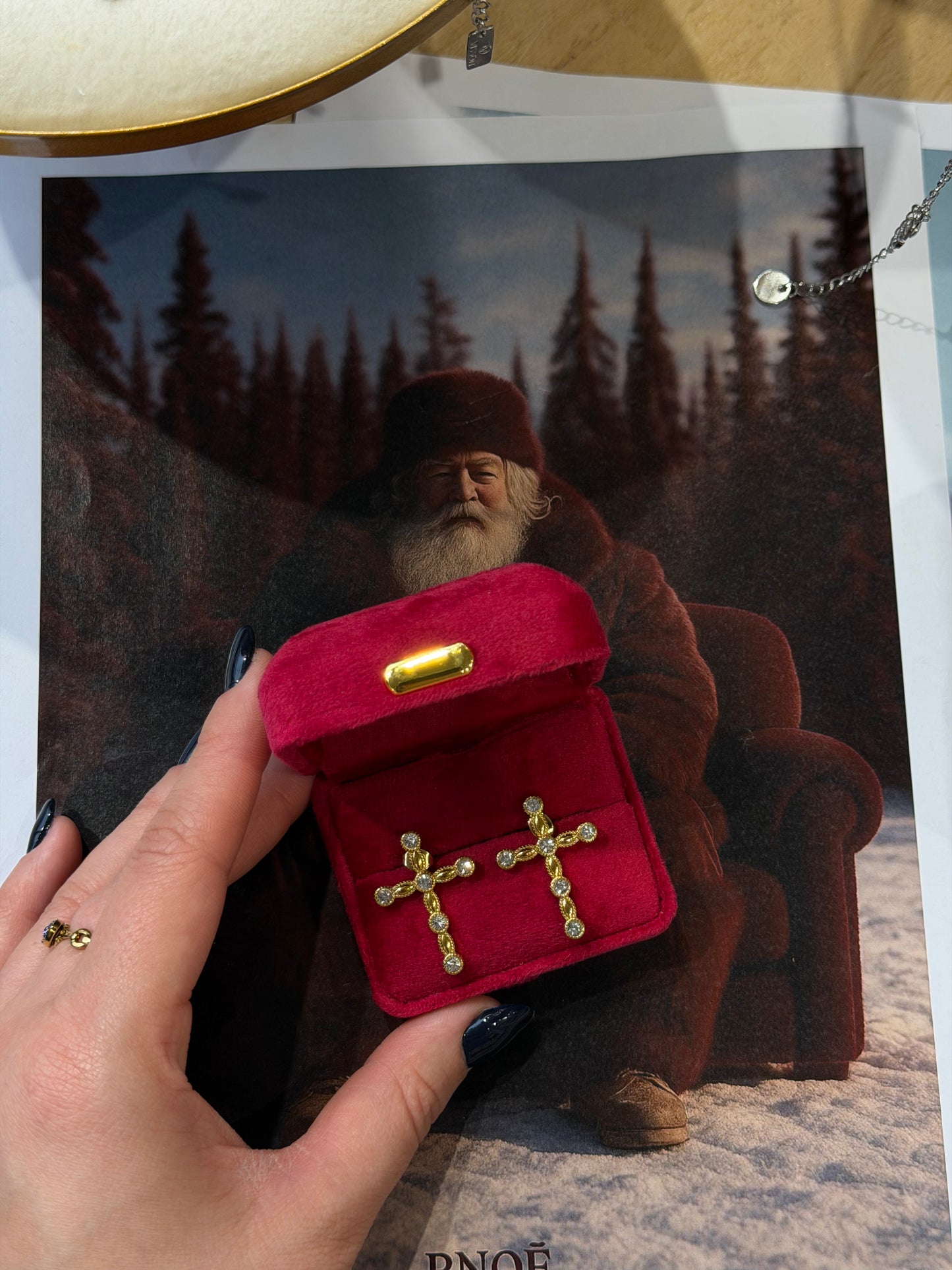 Santa Claous earrings ✨🎅🏻-σκουλαρίκια stainless steel