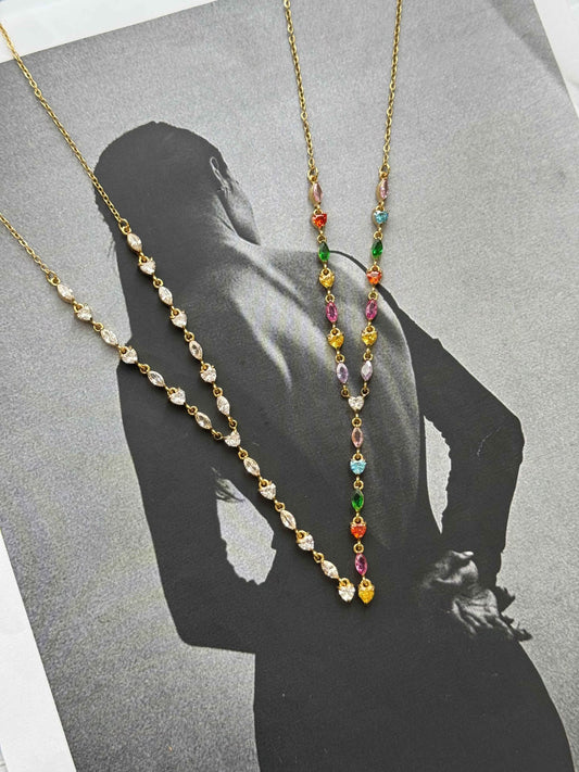 Crystal Petals – Κολιέ Stainless Steel