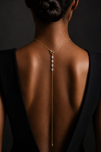 Crystal Tear Back-Drop – Κολιέ Πλάτης Stainless Steel