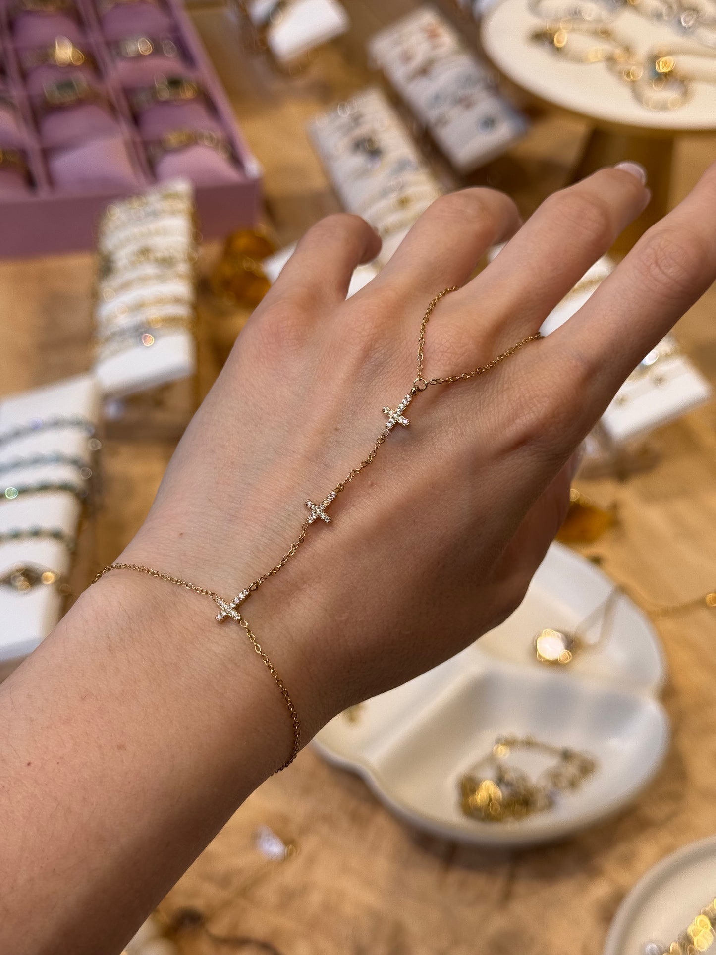 Crystal Cross – Βραχιόλι Δαχτυλίδι Stainless Steel