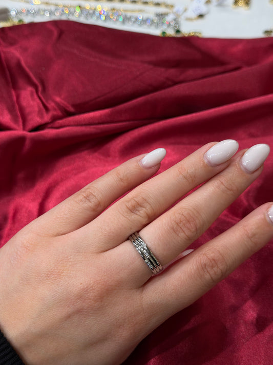 Silver Flow Stack – δαχτυλίδι stainless steel