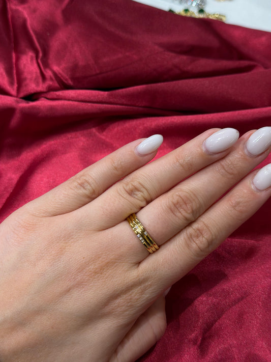 Golden Flow Stack – δαχτυλίδι stainless steel