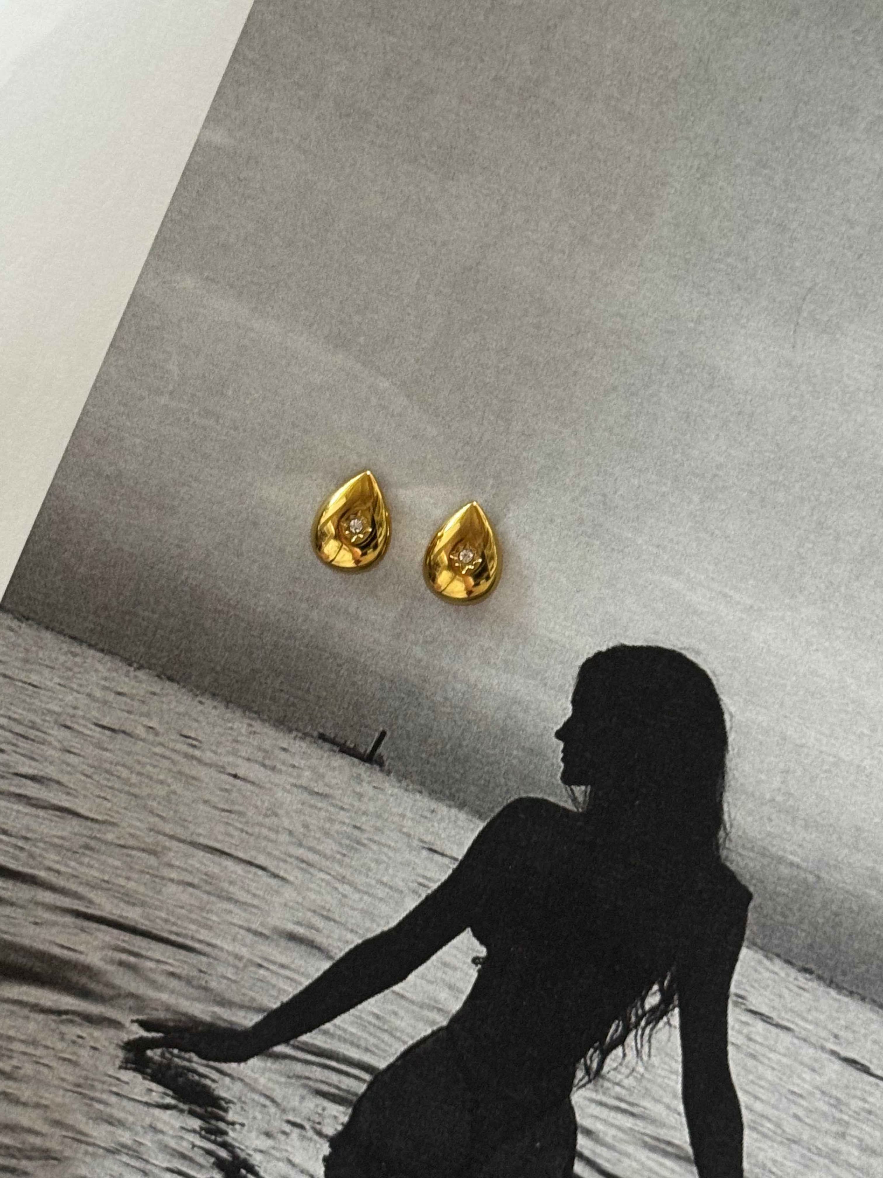 Golden Drop – σκουλαρίκια stainless steel