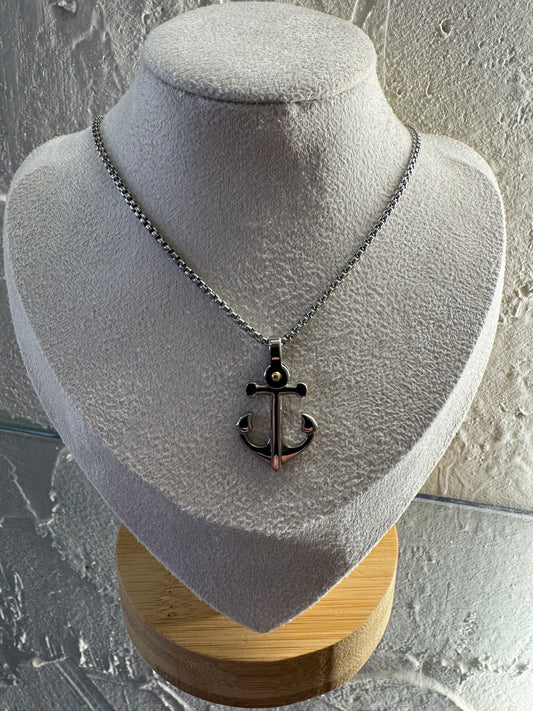 "Men's Anchor Pendant Necklace