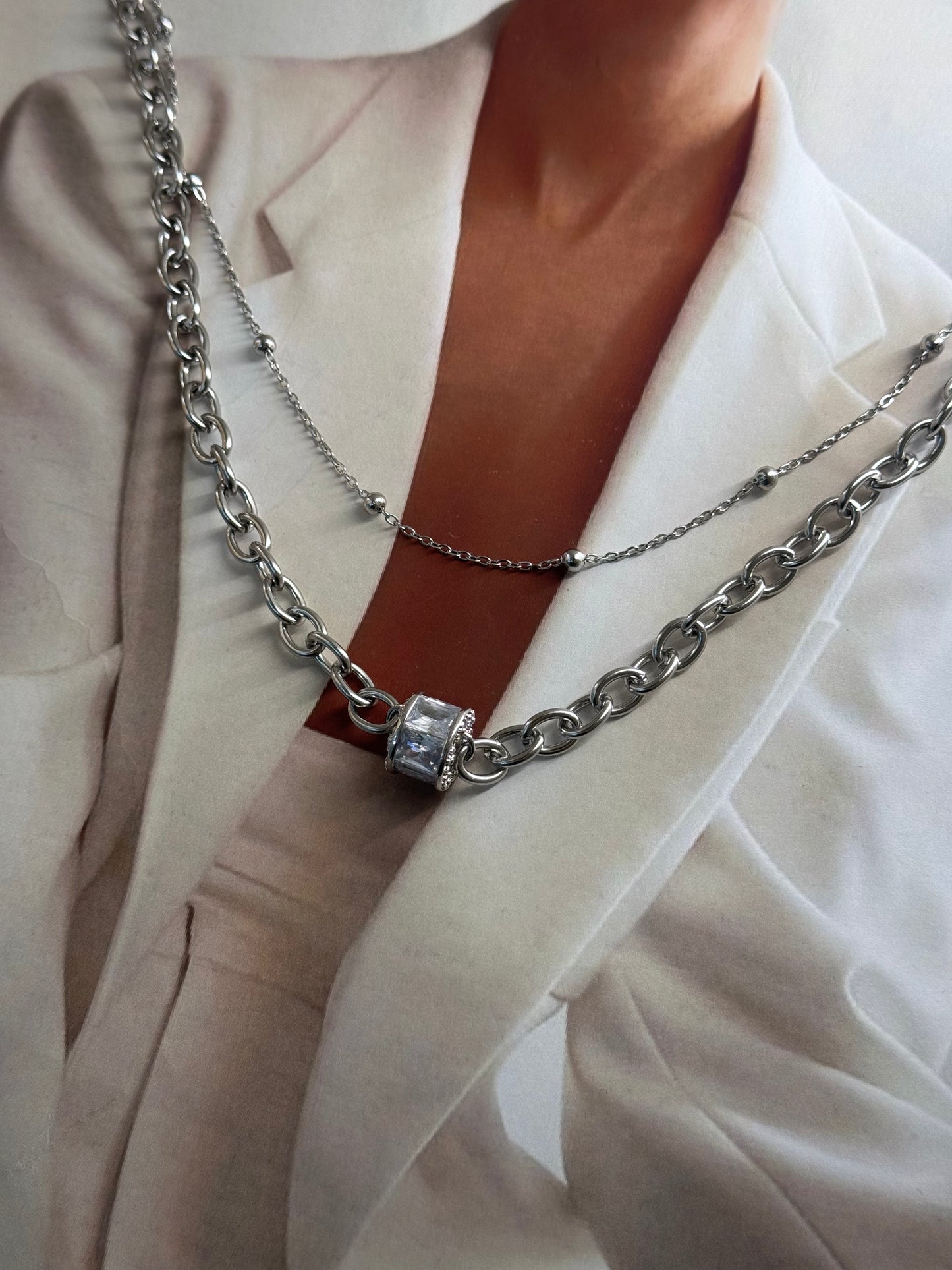 Cubic Layered – Κολιέ Stainless Steel