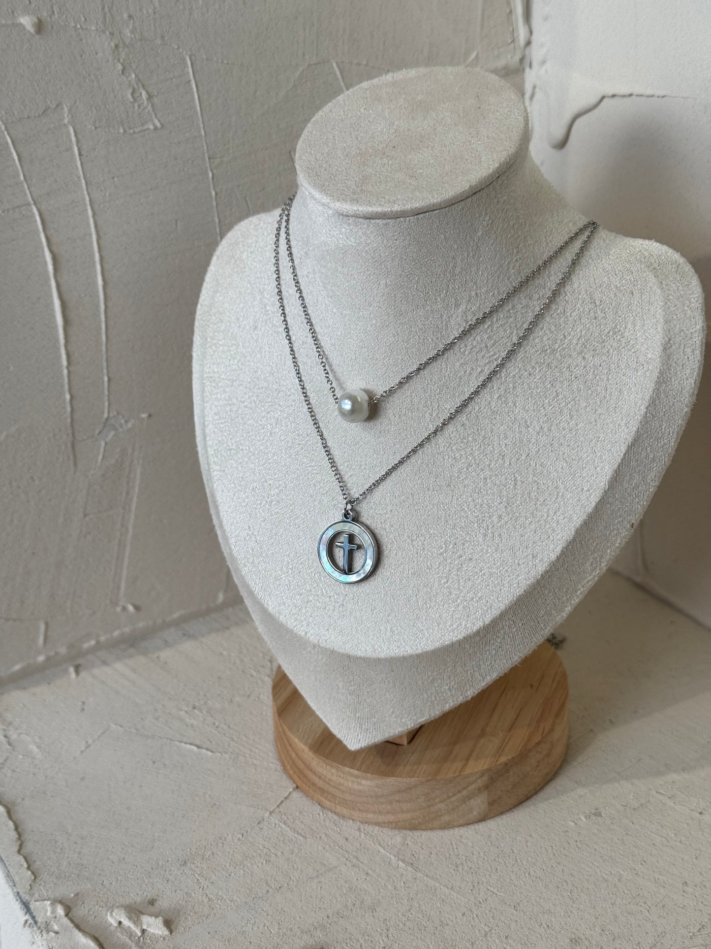 Arctic Pearl & Faith – Κολιέ Stainless Steel