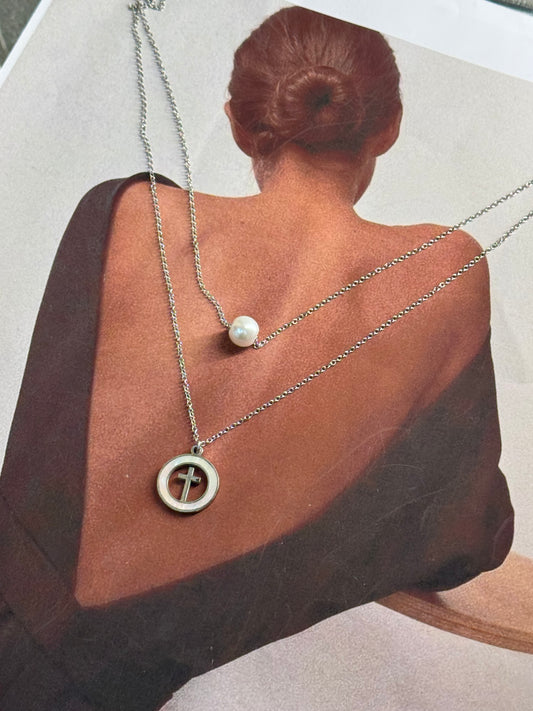 Arctic Pearl & Faith – Κολιέ Stainless Steel