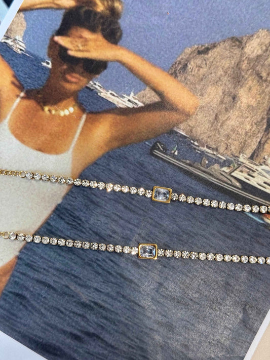 Baguette Tennis - βραχιόλι stainless steel