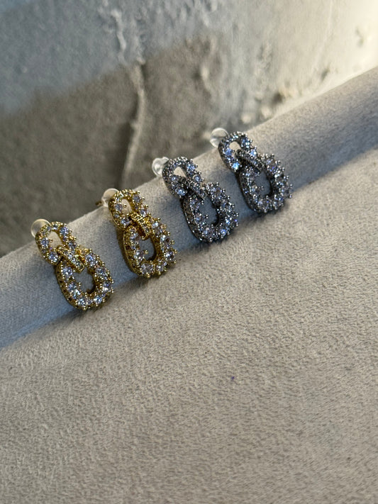 «Zircon Glow» ατσάλινα σκουλαρίκια με Ζιργκον πέτρες