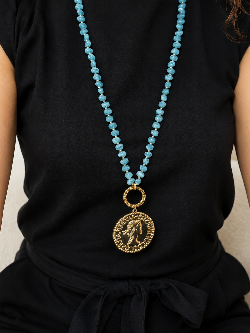 Turquoise Sovereign - κολιέ stainless steel