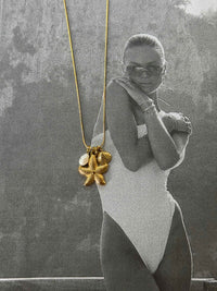 Starfish & Pearl - κολιέ stainless steel