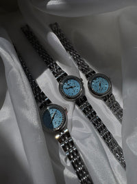 “Lagoon Dream” - steel silver watch with blue dial