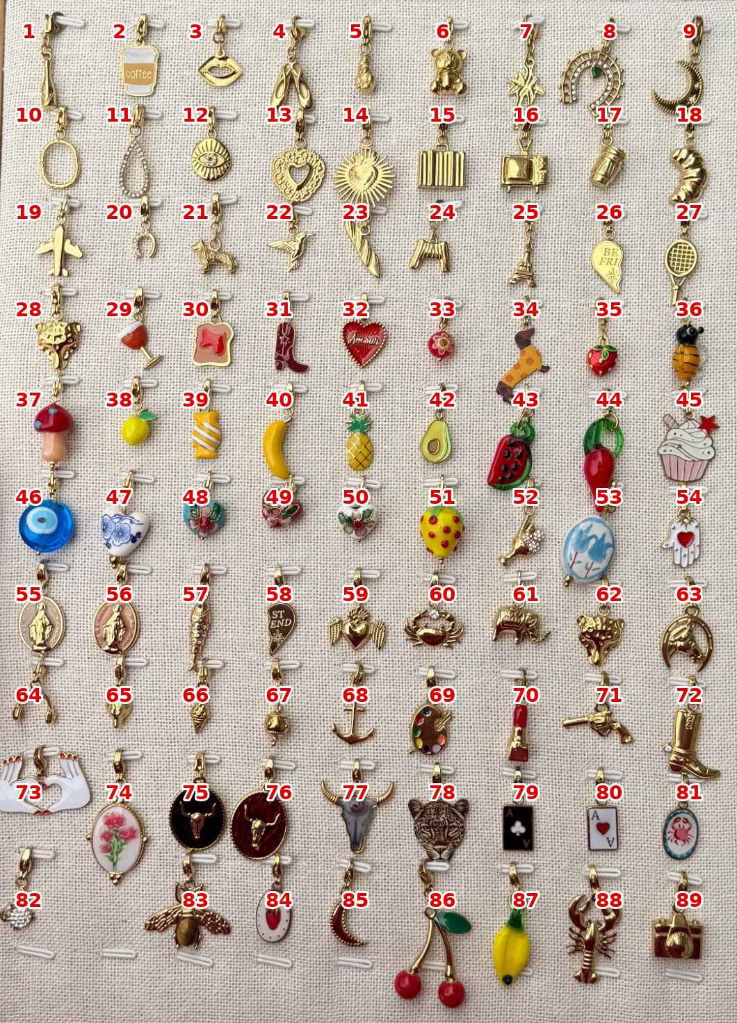 Pick Your Vibe Charms (100% ατσάλι )✨ 🎀✨❤️🧿🥰💋👑🥐💸👀♾️