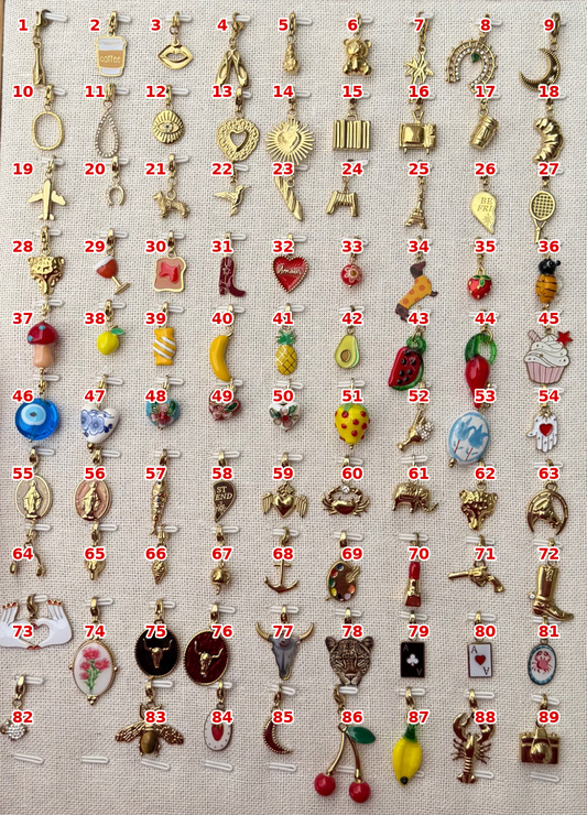 Pick Your Vibe Charms (100% ατσάλι )✨ 🎀✨❤️🧿🥰💋👑🥐💸👀♾️