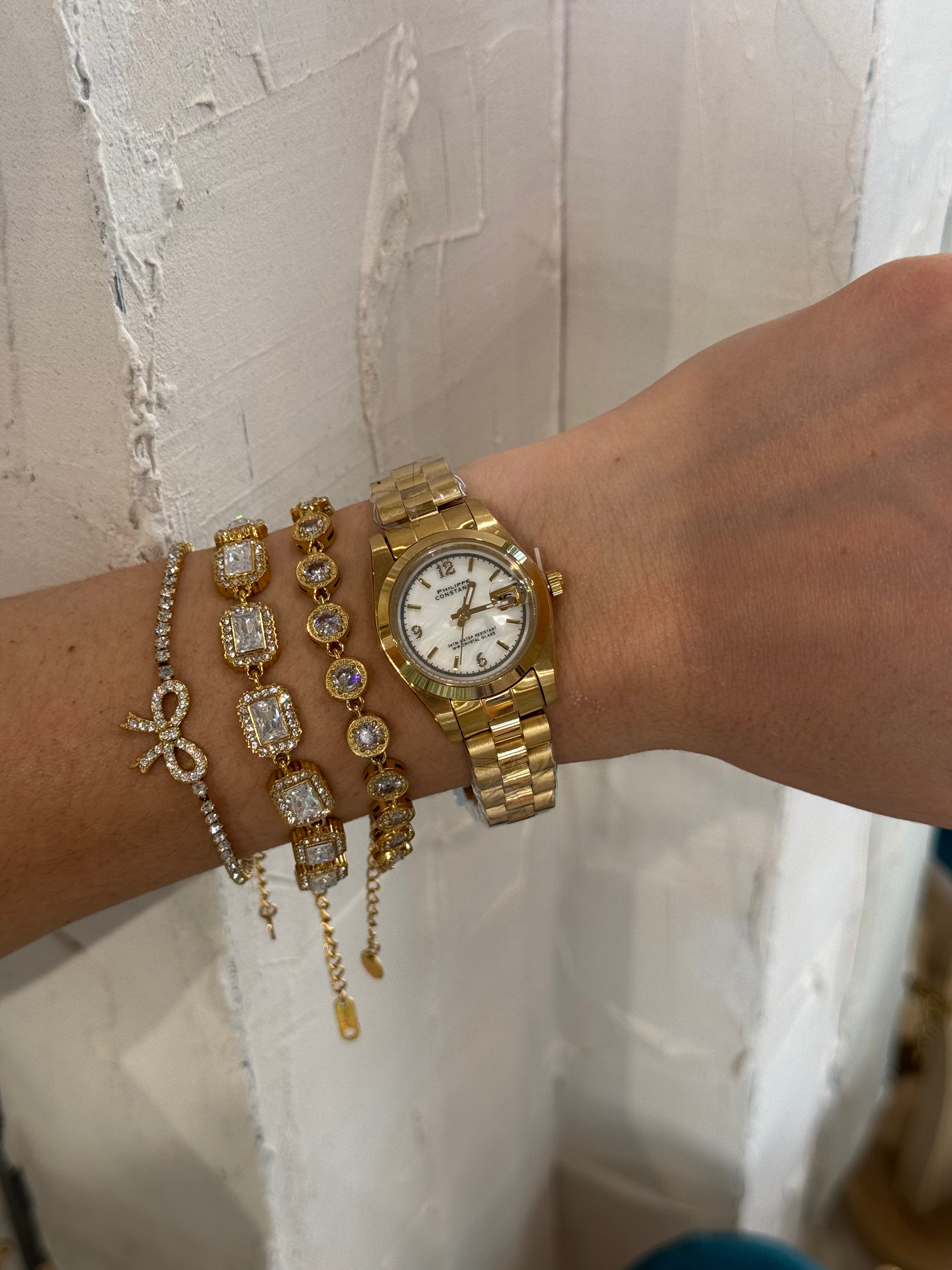Allegra Gold Pearl (small) - Αδιάβροχο Premium Ρολόι Stainless Steel