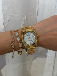 Allegra Gold Pearl (large) - Αδιάβροχο Premium Ρολόι Stainless Steel