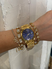 Allegra Gold Blue (large) - Αδιάβροχο Premium Ρολόι Stainless Steel