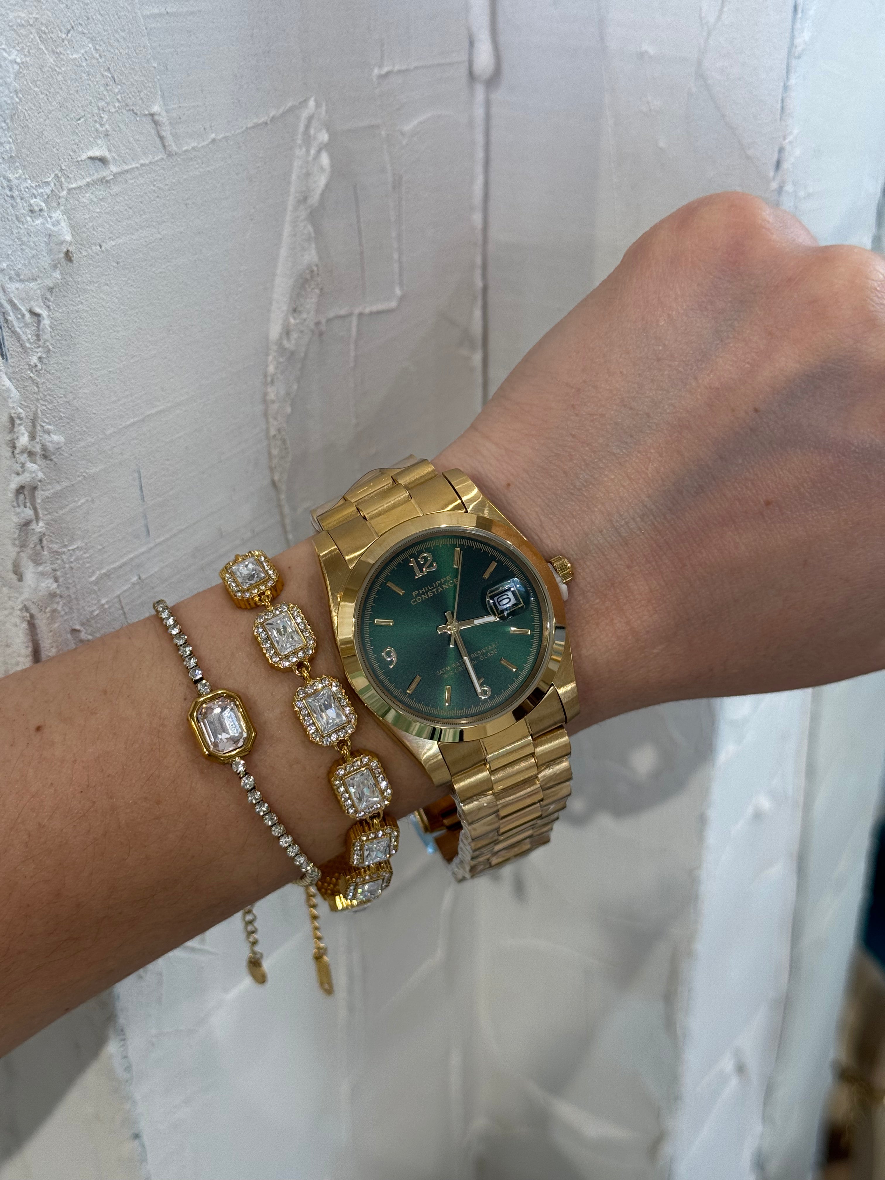 Allegra Emerald (large) - Αδιάβροχο Premium Ρολόι Stainless Steel