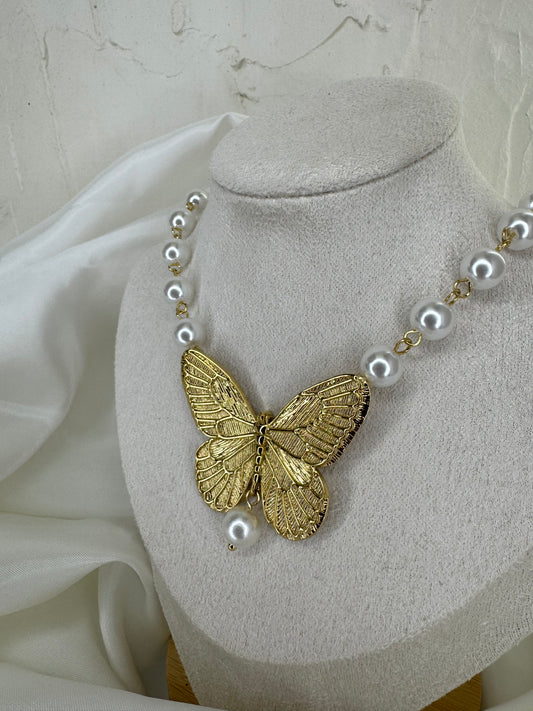 PAPILLON DORÉ - χρυσό κολιέ stainless steel