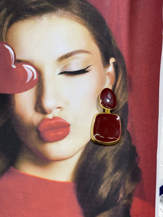 Bordeaux Beauty – σκουλαρίκια ανθεκτικός ορείχαλκος