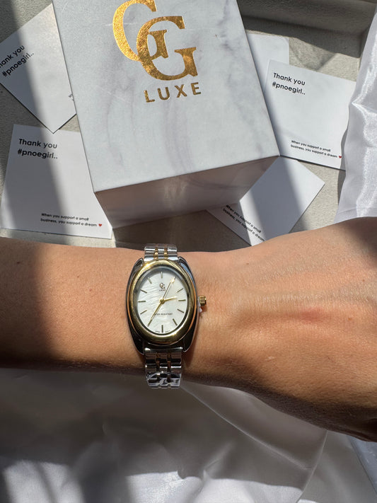 Lune d’Argent - Αδιάβροχο Premium Ρολόι Stainless Steel ασημί-χρυσό
