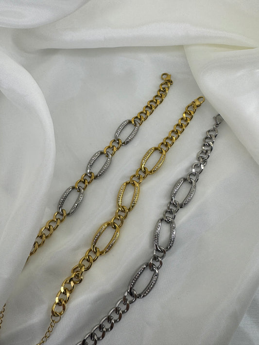 Crystal Links – Βραχιόλι με ζιργκόν stainless steel