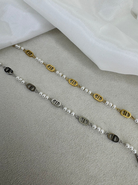 Lustrous Bond - Βραχιόλι με πέρλες stainless steel