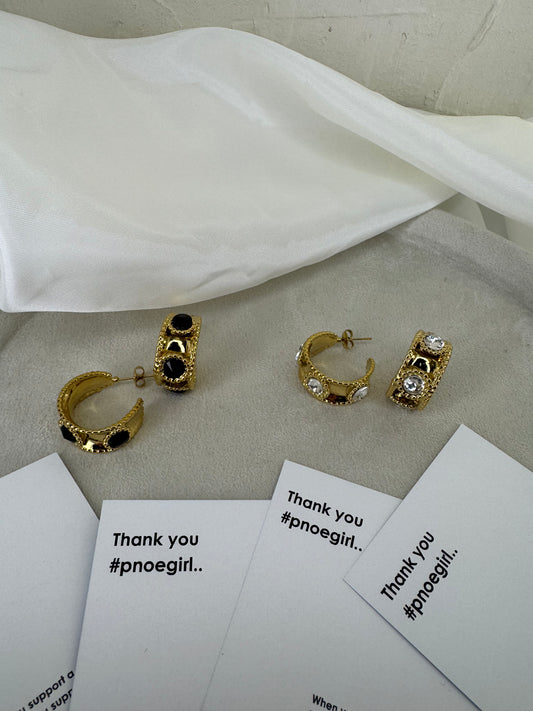 Regal Hoops – ατσάλινα χρυσά σκουλαρίκια