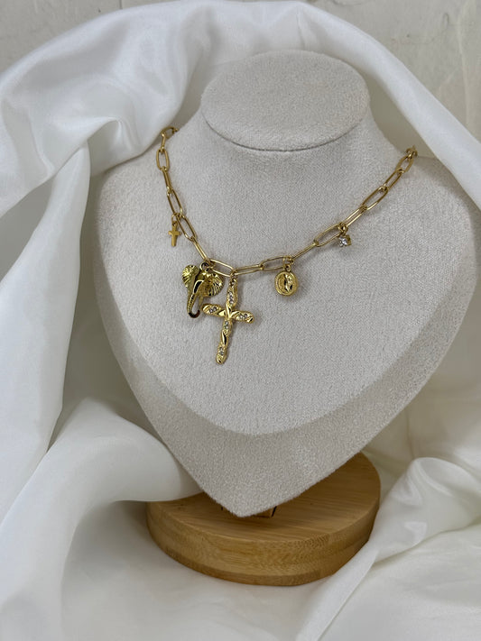 Divine Charms – ατσάλινο χρυσό κολιέ