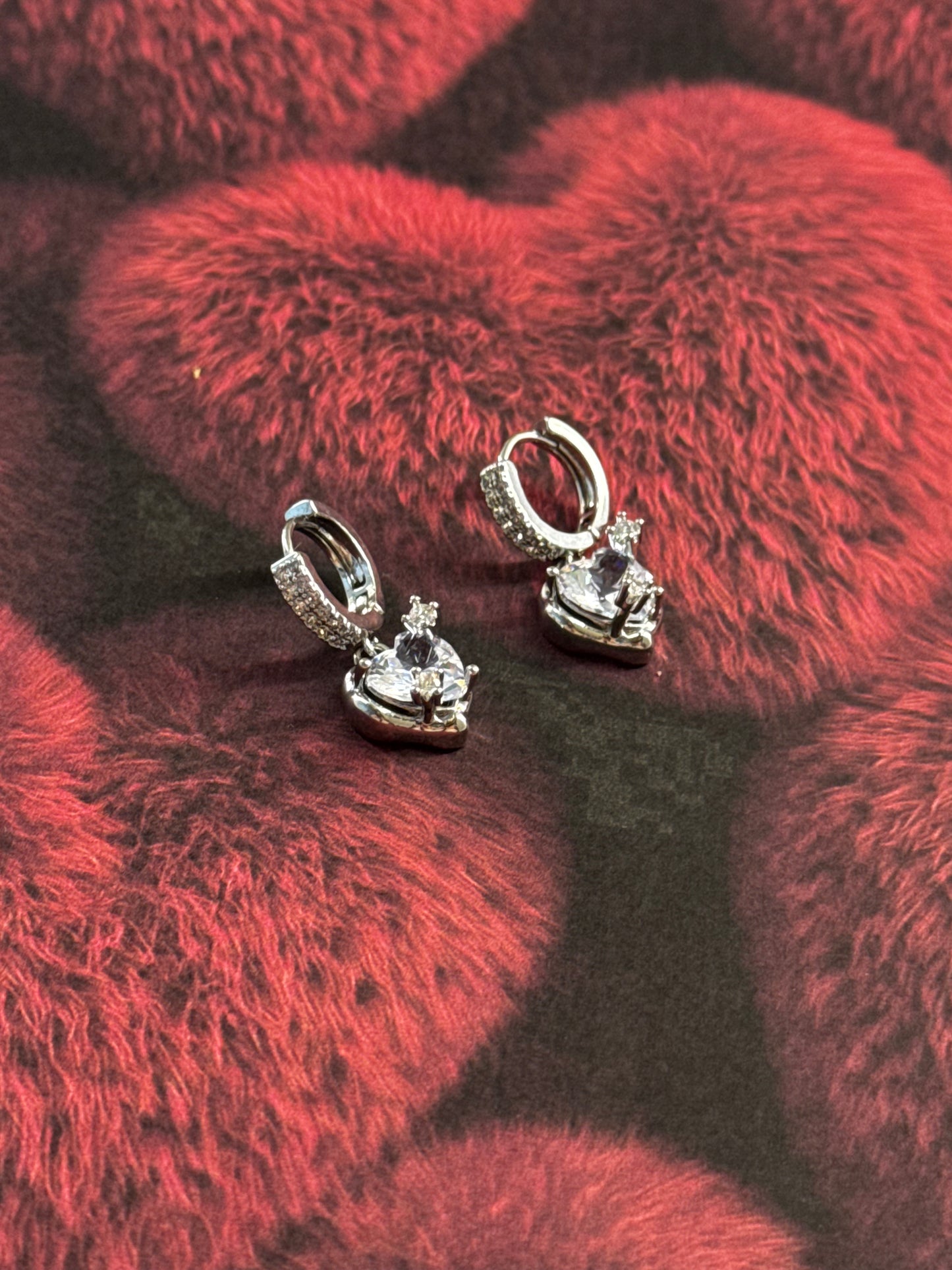 Crystal Heart – σκουλαρίκια stainless steel