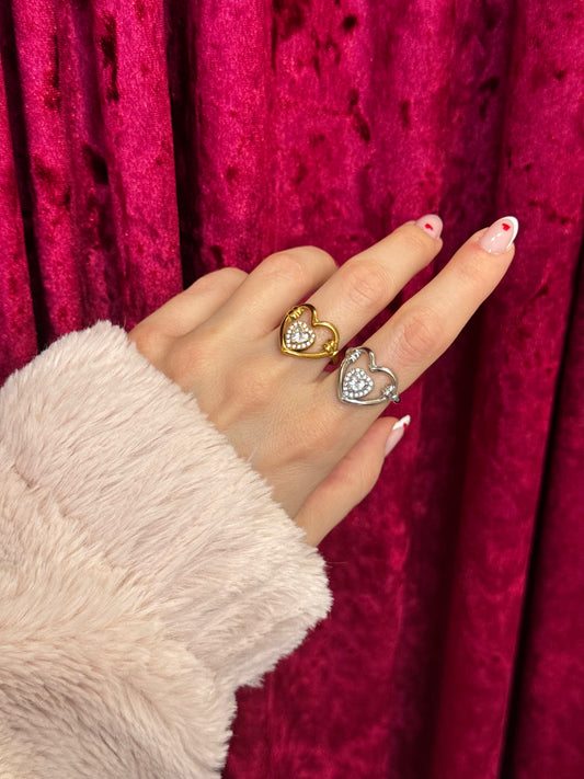 Sparkly Heart – δαχτυλίδι stainless steel