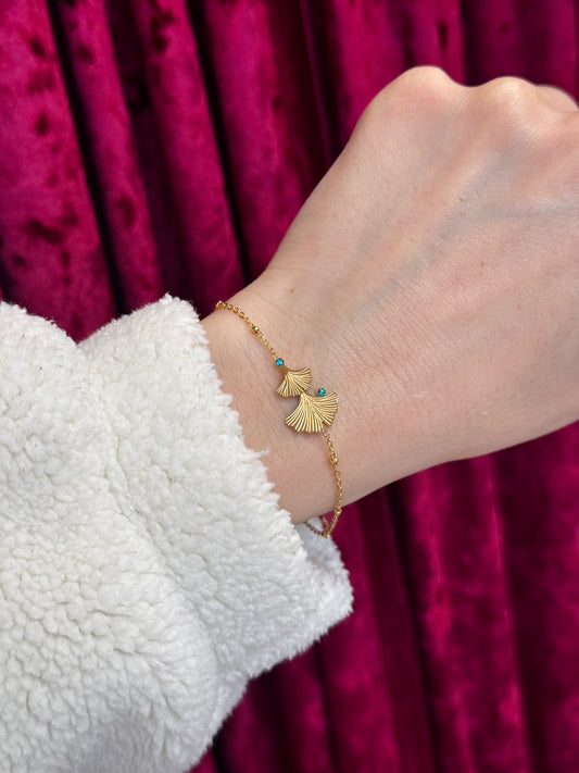 Teal Leaf Aura – βραχιόλι stainless steel