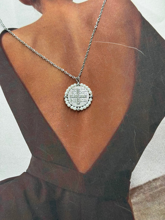 Vintage Pearl – κολιέ stainless steel