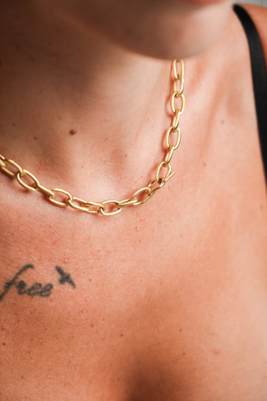 Chic Links - χρυσό κολιέ stainless steel