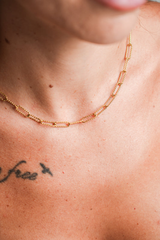 Golden Minimal - χρυσό κολιέ stainless steel