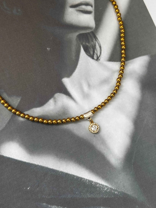 Thalia Hematite – κολιέ Χειροποίητα κοσμήματα by Pnoe