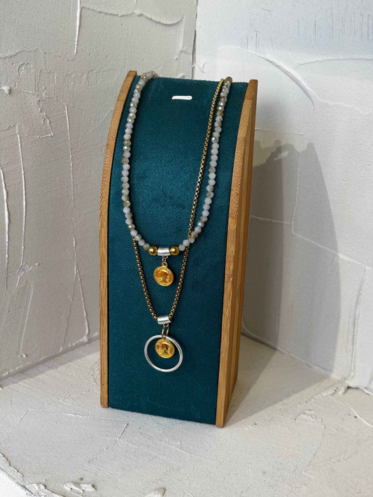 Lunea Earthy Coin – κολιέ Χειροποίητα κοσμήματα by Pnoe