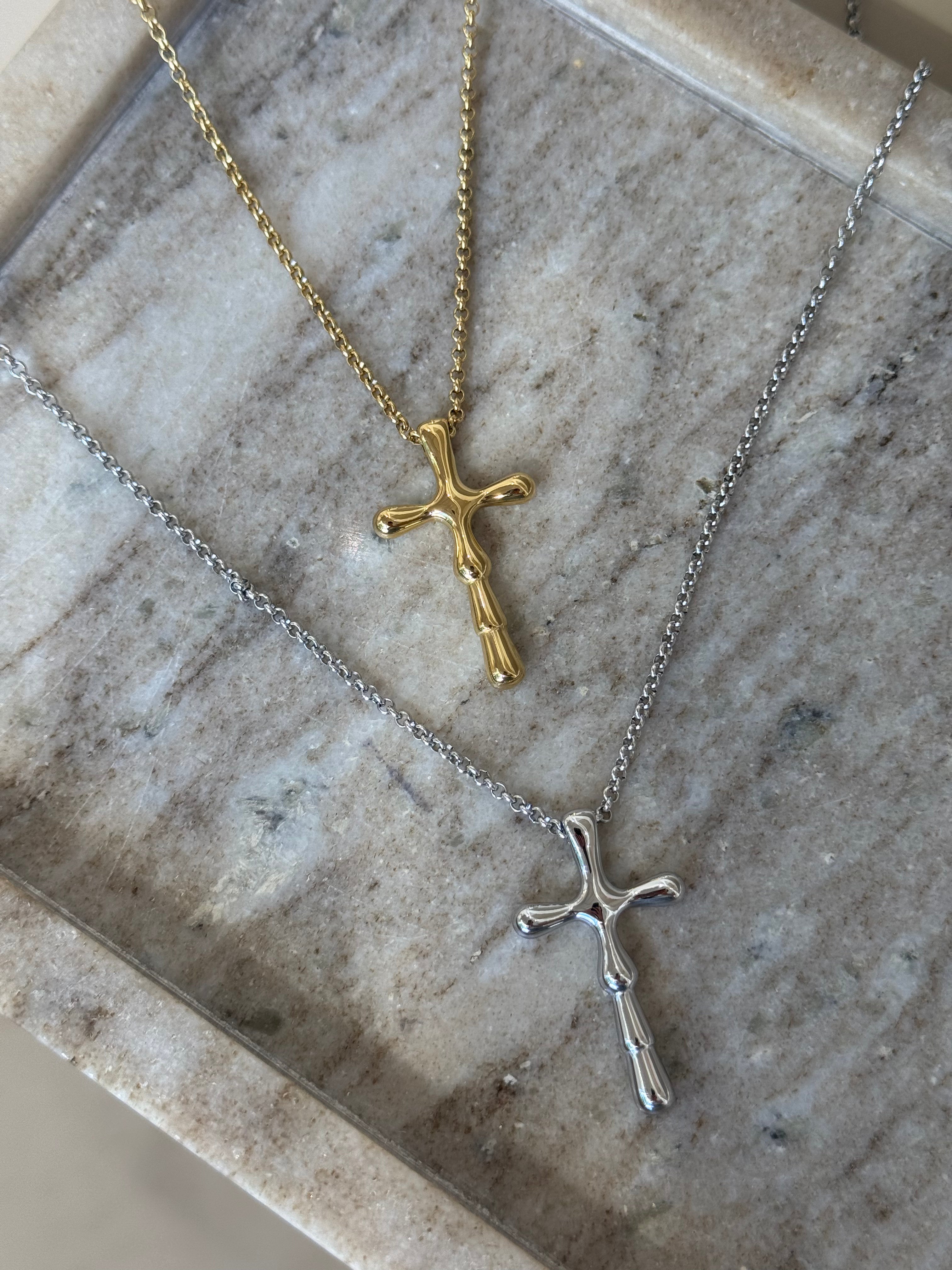 Drip Cross – Κολιέ stainless steel