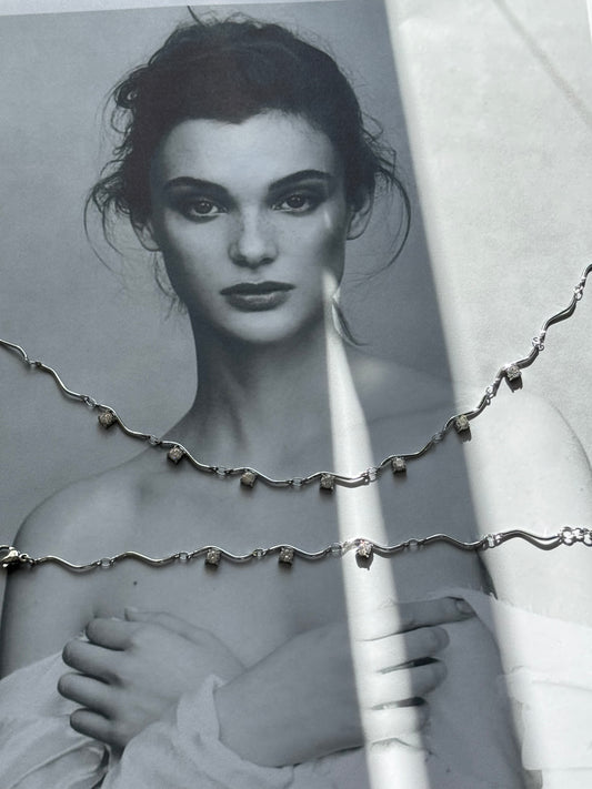Silver Wavy Glow - Σετ Κολιέ & Βραχιόλι stainless steel