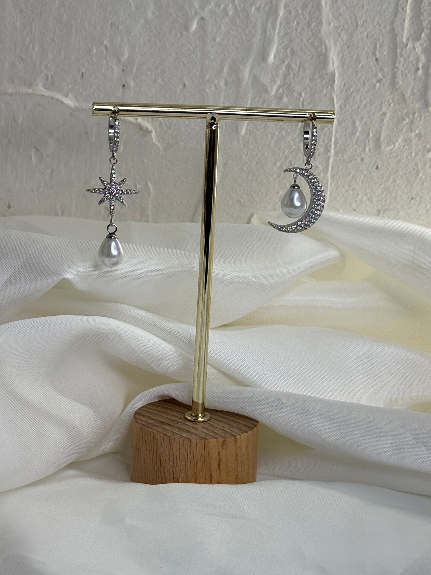 Lunar Pearl - σκουλαρίκια stainless steel