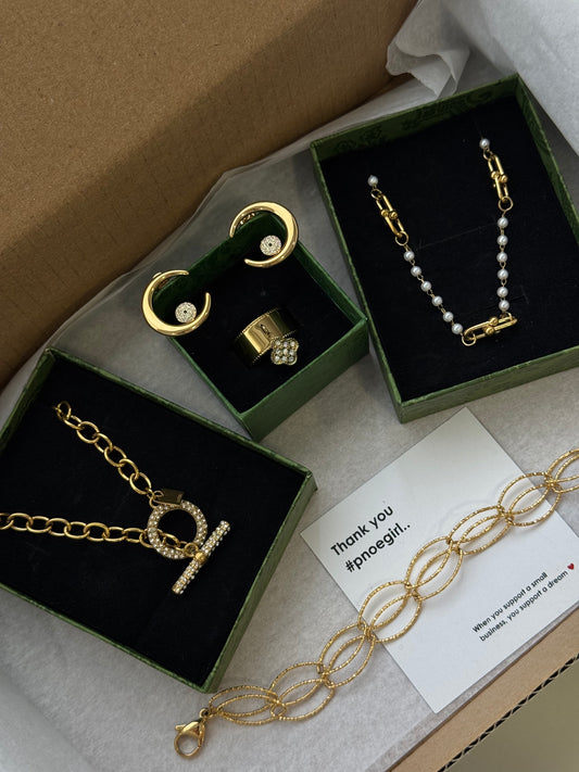 Viral Mystery box «Fall edition» 🍁 5 ατσάλινα κοσμήματα