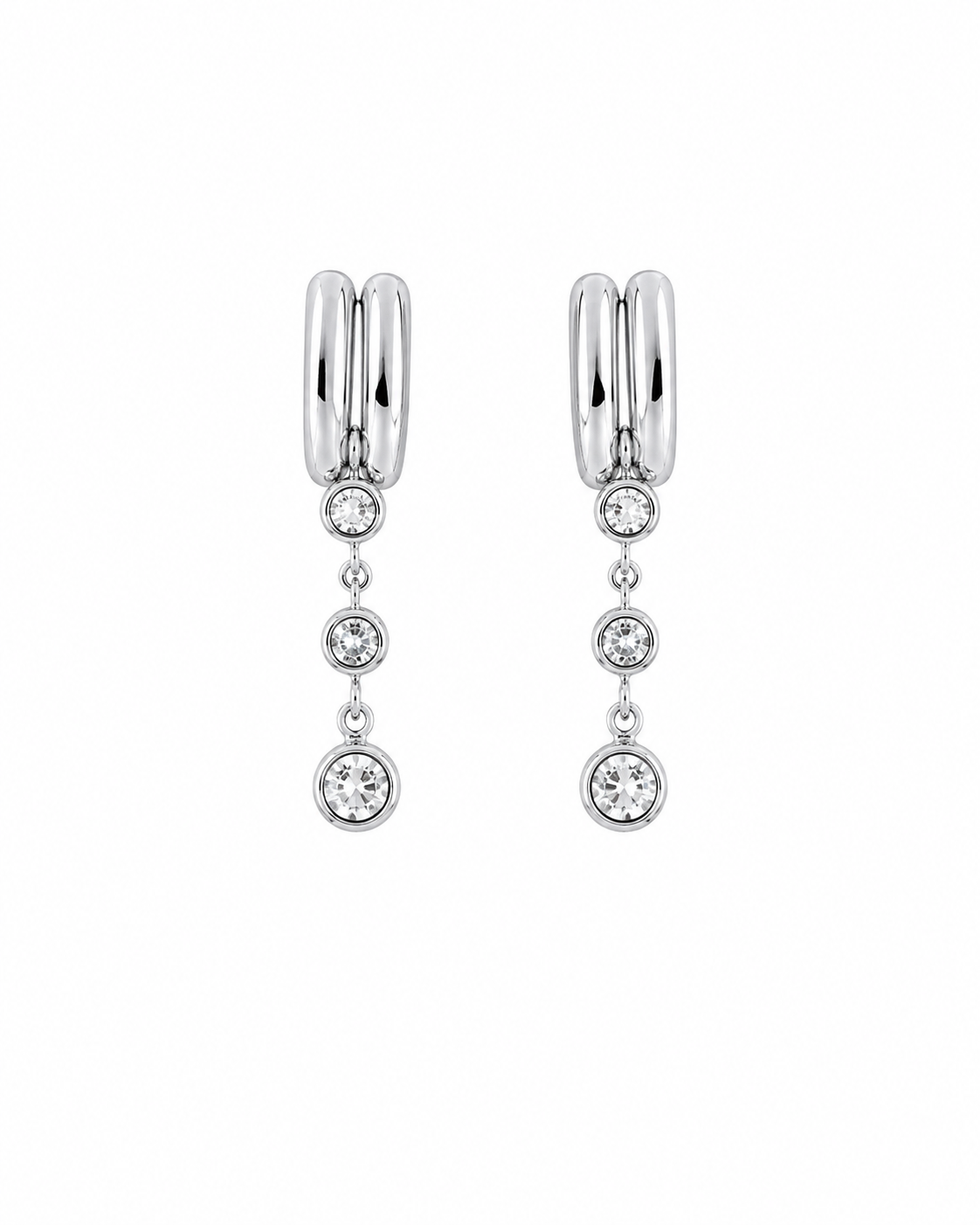 Triple Zircon Drop – Σκουλαρίκια stainless steel