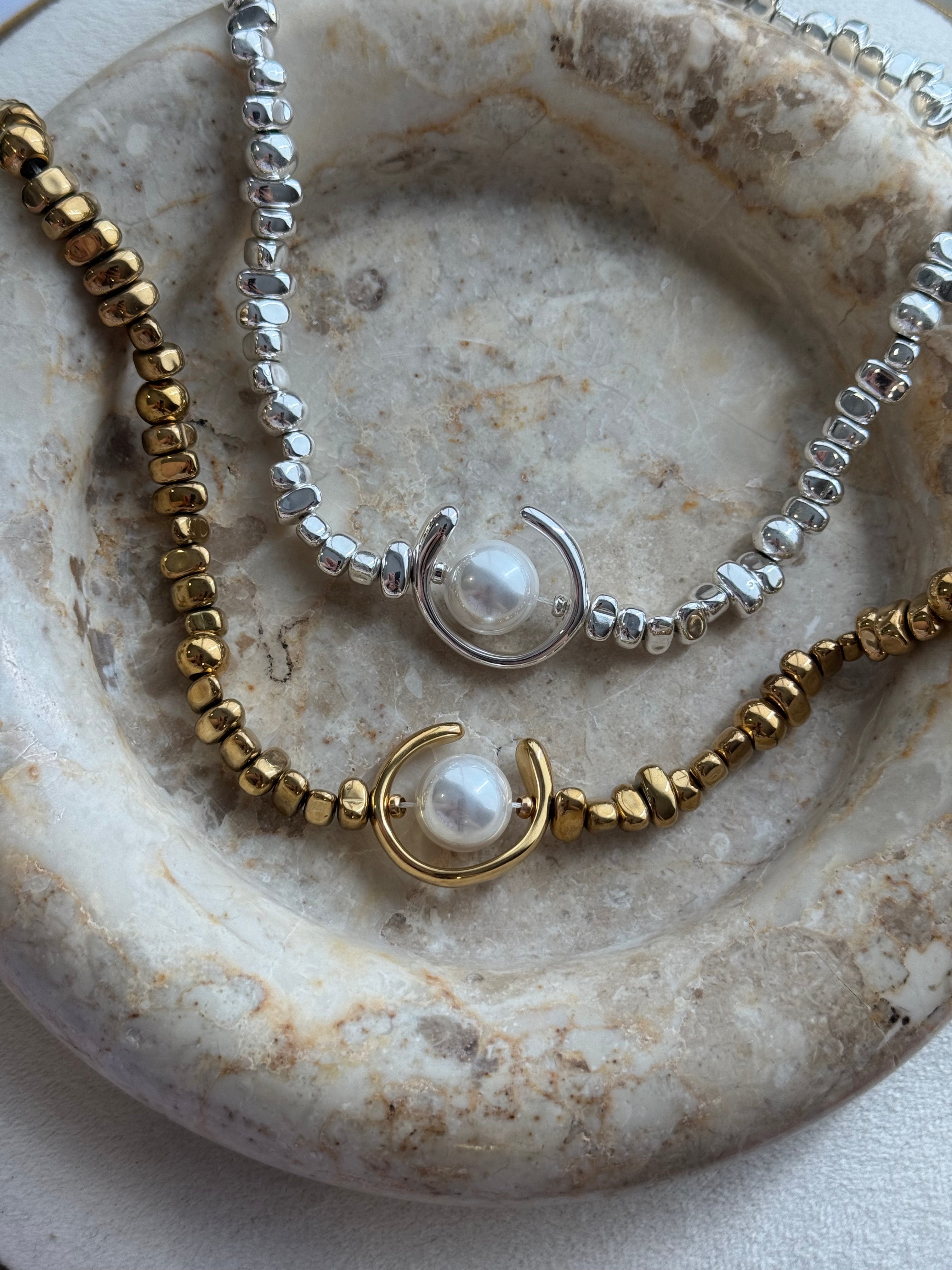 Sweet Moon Pearl – Stainless Steel Κολιέ