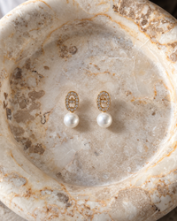 Aura Pearl – Stainless Steel Σκουλαρίκια