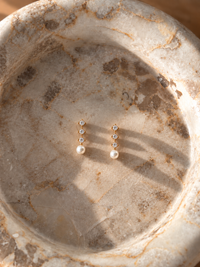 Triple Crystal – Stainless Steel Σκουλαρίκια
