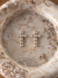 Mosaic cross – stainless steel σκουλαρίκια