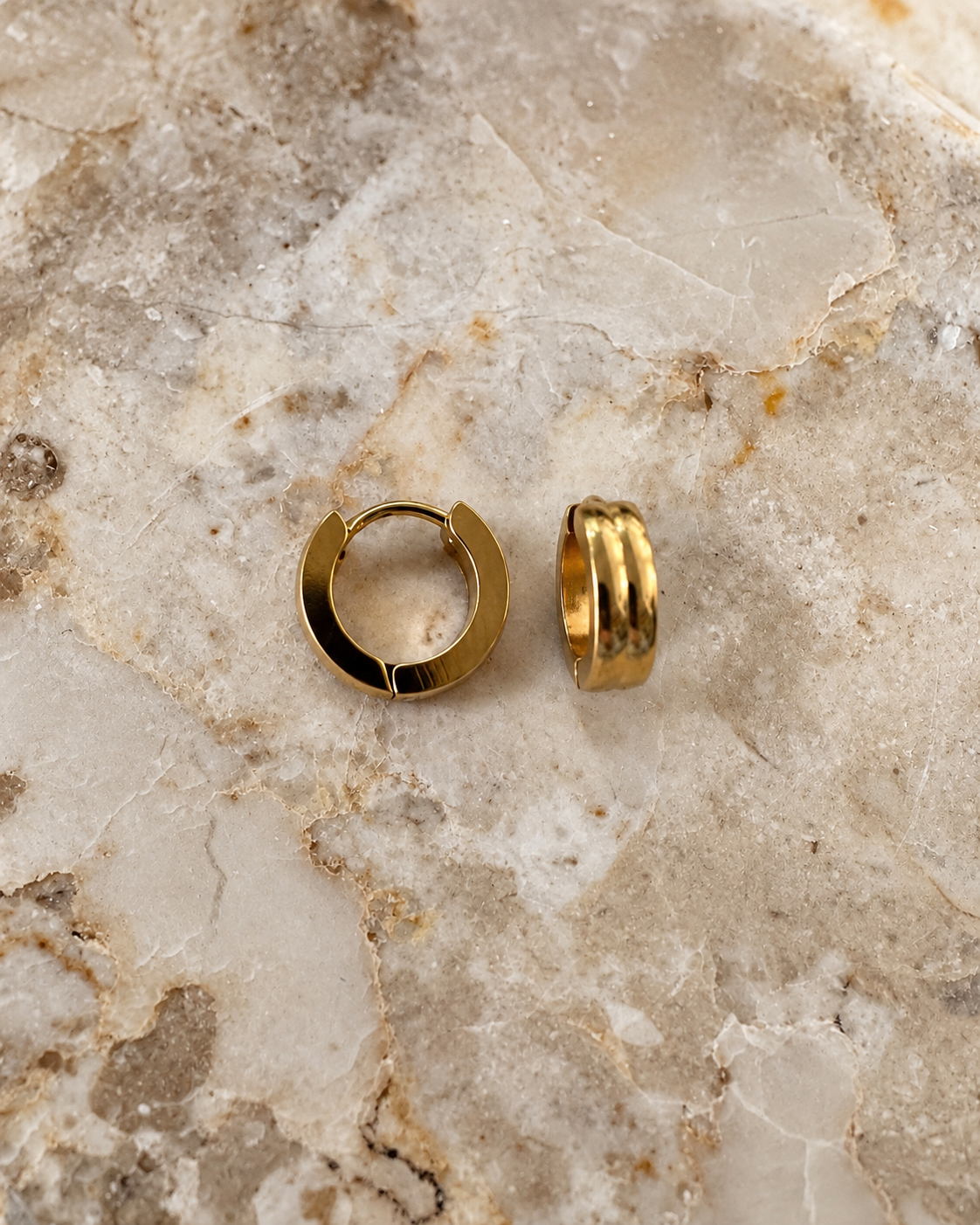 Palais ribbed hoops – stainless steel σκουλαρίκια