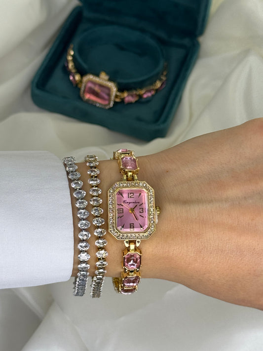 PINK AFFAIR - ρολόι από ανθεκτικό ορείχαλκο