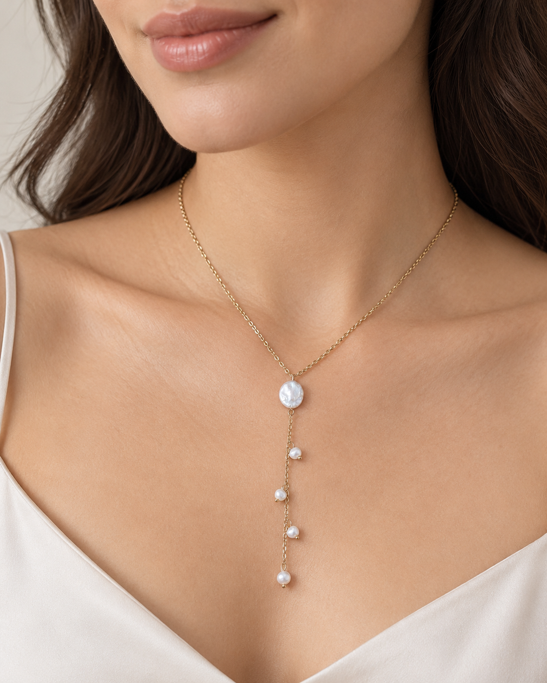 Trocadéro Pearl – stainless steel κολιέ