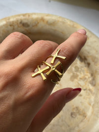 Faubourg Triple Cross – stainless steel δαχτυλίδι